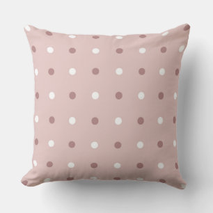 tea rose (red) and white dots throw pillow