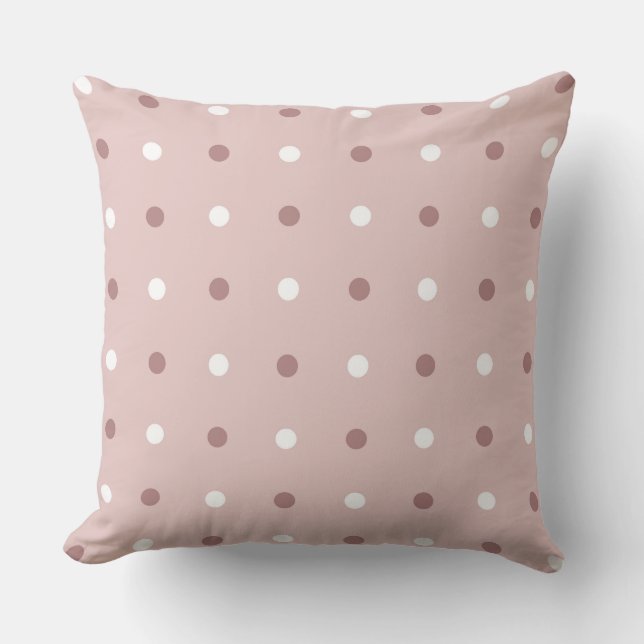 tea rose (red) and white dots throw pillow (Front)