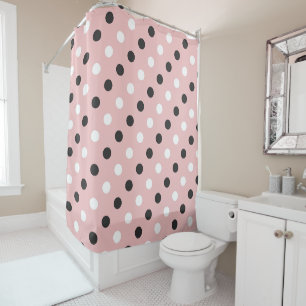 tea rose (red), grey and  white dots