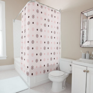 tea rose (red), mauve and white dots