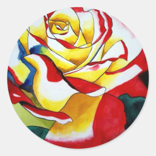 Tea Rose watercolor original art Flower Classic Round Sticker