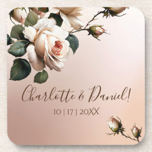 Tea Rose Wedding Coaster