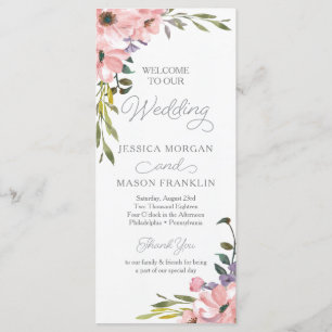 Tea Rose Wedding Program