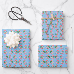 Tea Roses Pattern Cute Floral Feminine Sweet Wrapping Paper Sheet