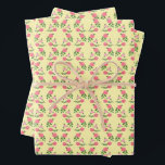 Tea Roses Pattern Cute Floral Feminine Sweet  Wrapping Paper Sheet<br><div class="desc">Hand painted design for you! Change the background colours too. Check my shop for more colours and designs or let me know if you'd like something custom. Thanks for shopping with me!</div>