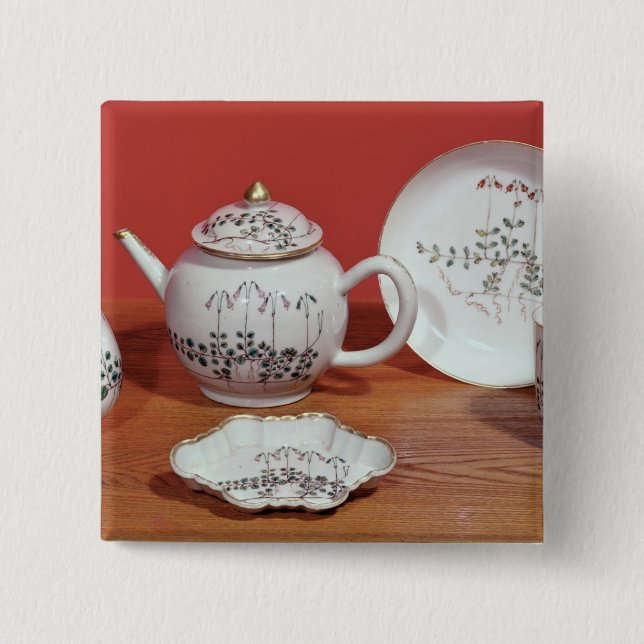 Tea service presented to Carl Linnaeus 2 Inch Square Button (Front)