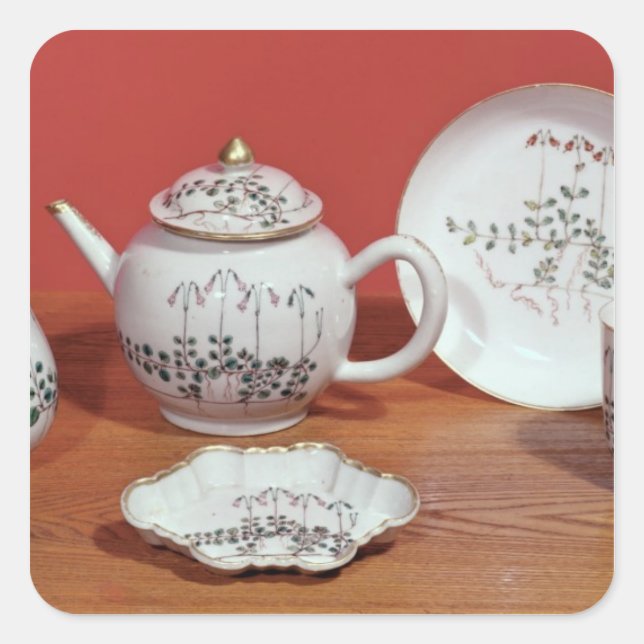 Tea service presented to Carl Linnaeus Square Sticker (Front)
