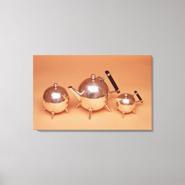 Tea service with gilt interiors canvas print (Front)