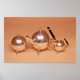 Tea service with gilt interiors poster