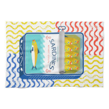Tea Serviette Eclectique Sardines Design