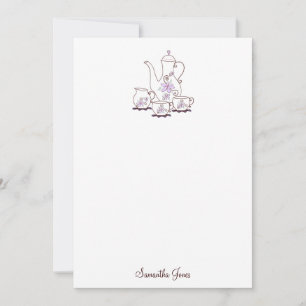 Tea Set Stationery Note Cards