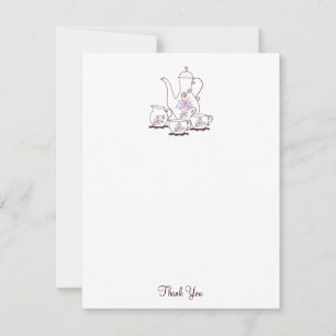 Tea Set Thank You Note Cards, 4.25x5.5 Card