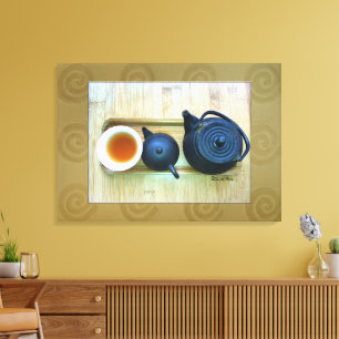 Tea Setting Photograph Overhead View Canvas Print