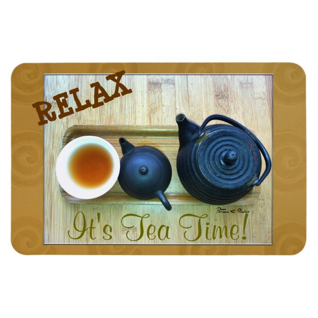 Tea Setting Photograph Overhead View Magnet (Horizontal)