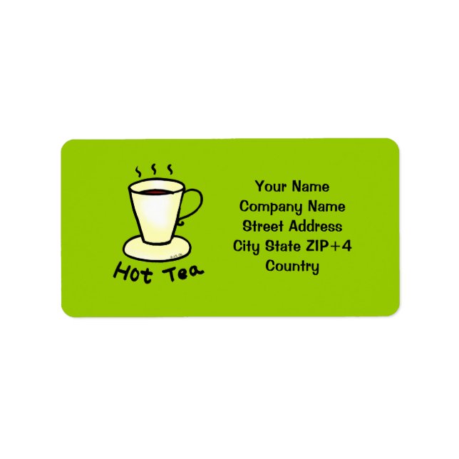 Tea shop return address label (Front)