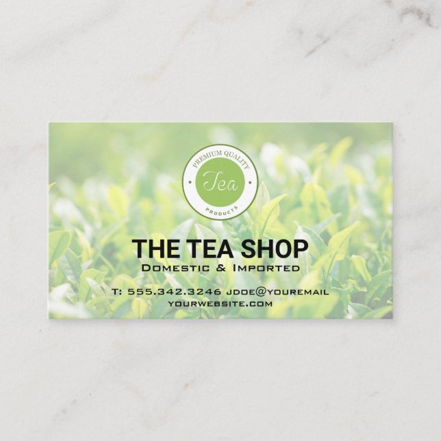 Tea Shop | Tea Plant Fields Business Card (Front)