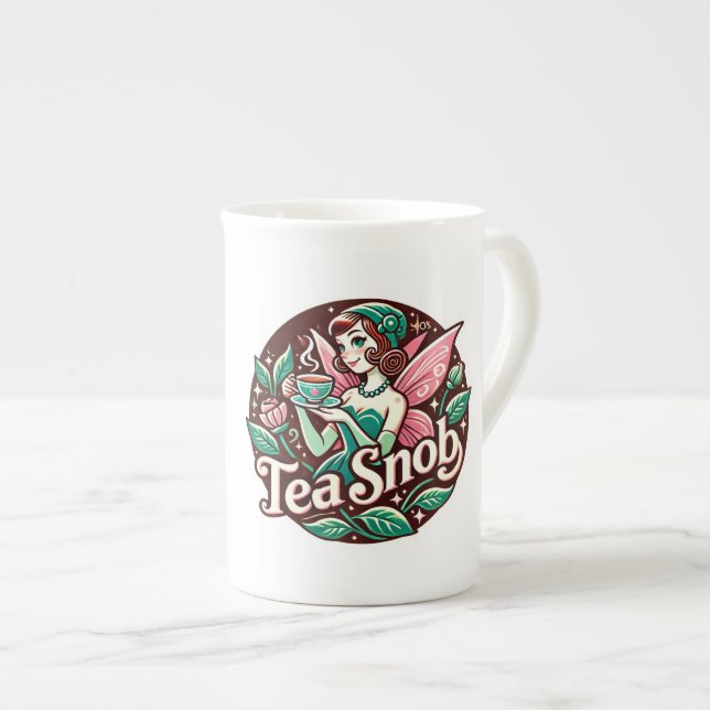 Tea Snob Fairy                                     Bone China Mug (Front Right)