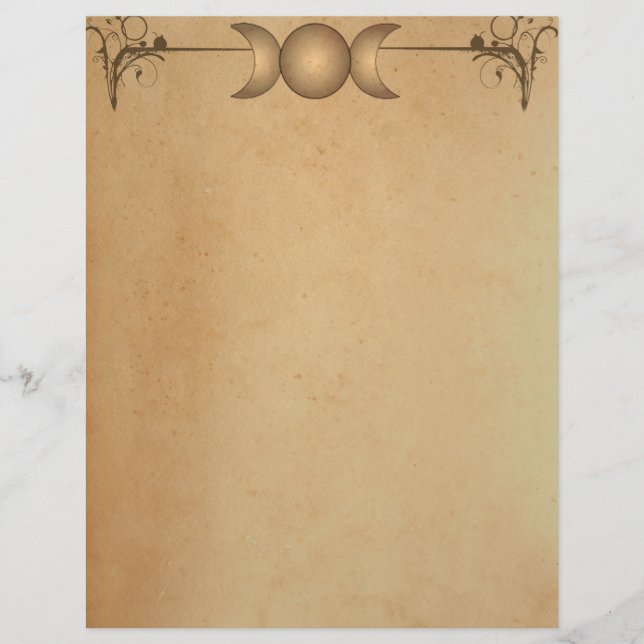 TEA STAINED PAPER Triple Moon Enchanted Letterhead (Front)