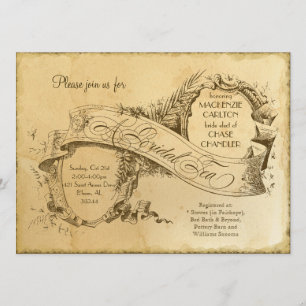 Tea Stained Vintage Wedding 1 - Invitation Invite