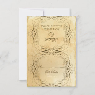 Tea Stained Vintage Wedding 1 - RSVP Response Card
