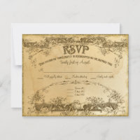 Tea Stained Vintage Wedding 2 - Invitation Invite