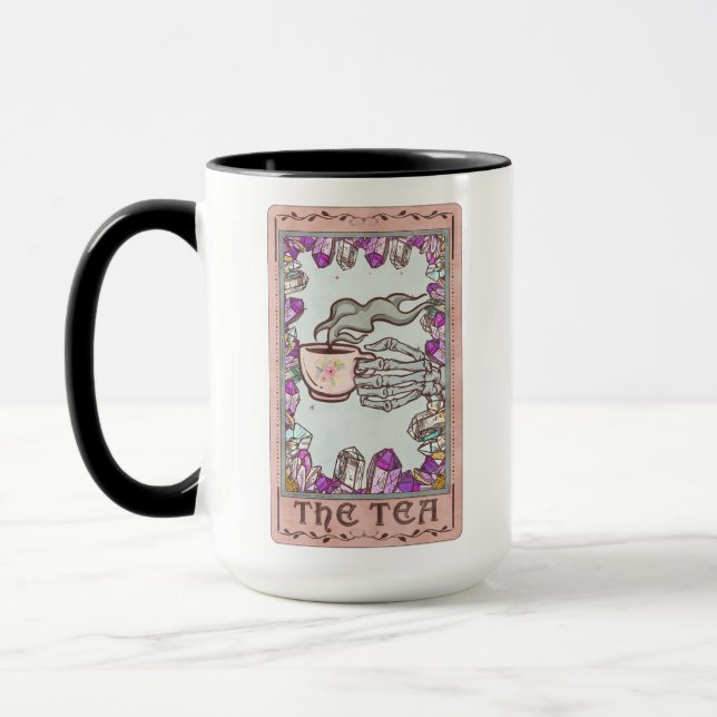 Tea Tarot Card Crystal Funny Skeleton Mug (Gauche)
