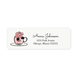 Tea Teacup & Fleurs Adresse de retour Label