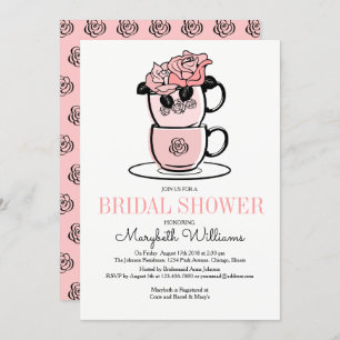 Tea Teacup Flowers Bridal Shower Invitation Card