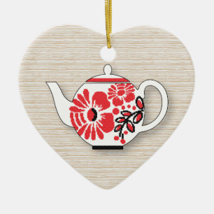 Tea teapots ceramic ornament