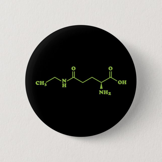 Tea Theanine Molecular Chemical Formula 2 Inch Round Button (Front)