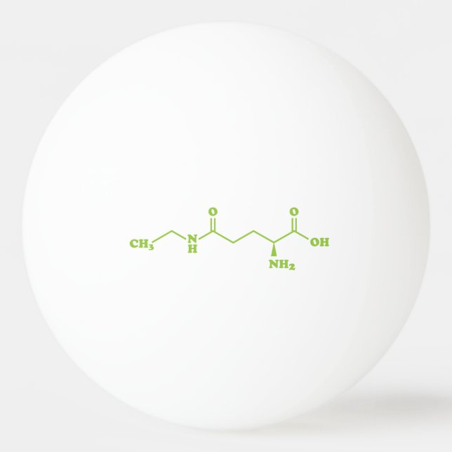 Tea Theanine Molecular Chemical Formula Ping Pong Ball (Front)