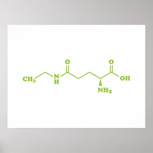Tea Theanine Molecular Chemical Formula Poster (Front)