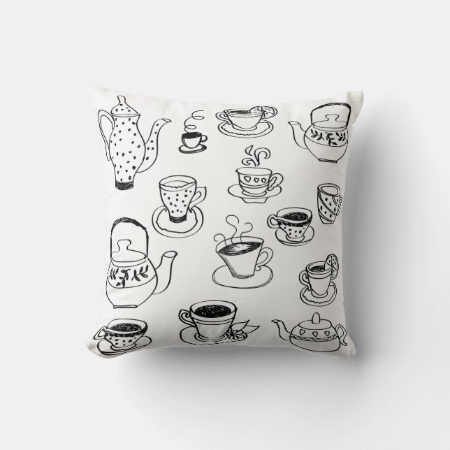 Tea Throw Pillow (Front)