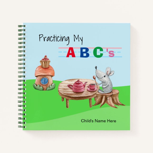 Tea Time And A B C's Spiral Notebook (Front)