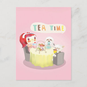 Tea Time Announcement Postcard