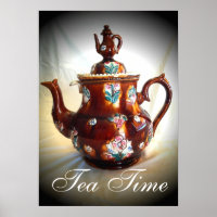 Tea Time Antique Poster anglais Teapot