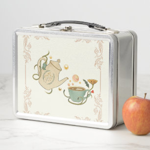 Tea Time Art, Graphic Design Metal Lunch Box