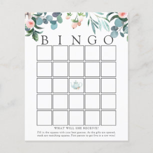 Tea Time Baby Bingo Game Card