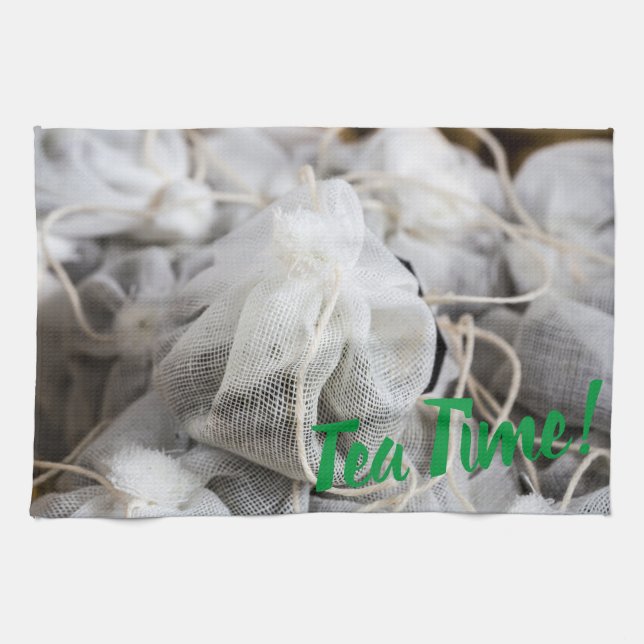Tea Time Bag for Tea Lovers Kitchen Towel (Horizontal)