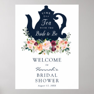 Tea Time Bridal Shower Welcome Sign