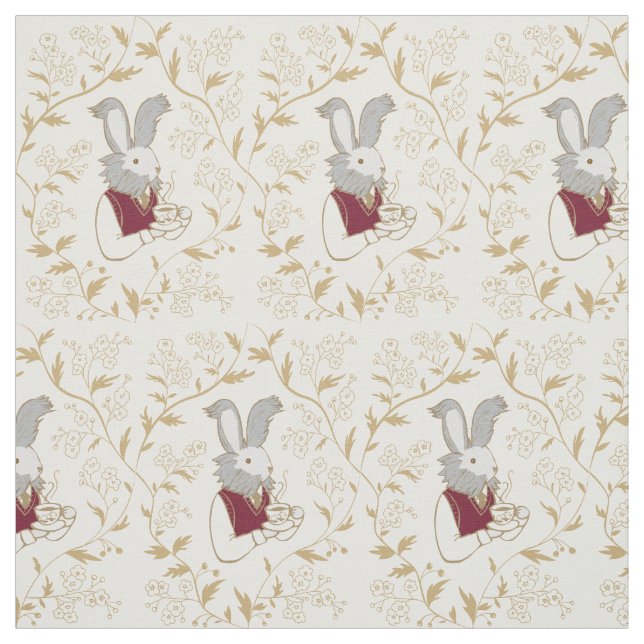 Tea Time Bunny Custom Fabric (Swatch)