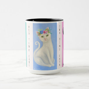 Tea Time Cats Whimsical Art Mug