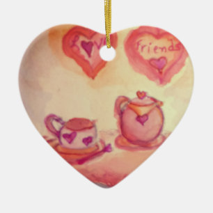 tea-time ceramic ornament