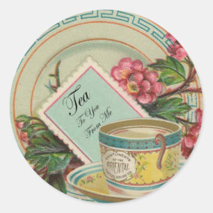Tea Time Classic Round Sticker