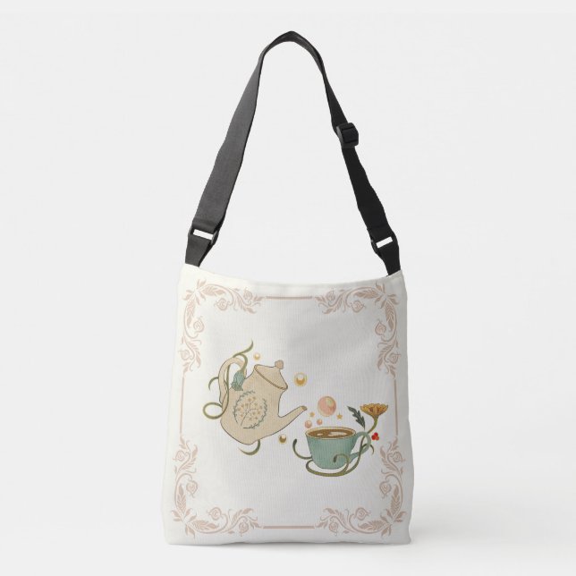 Tea Time Cozy Pastel Crossbody Bag (Front)