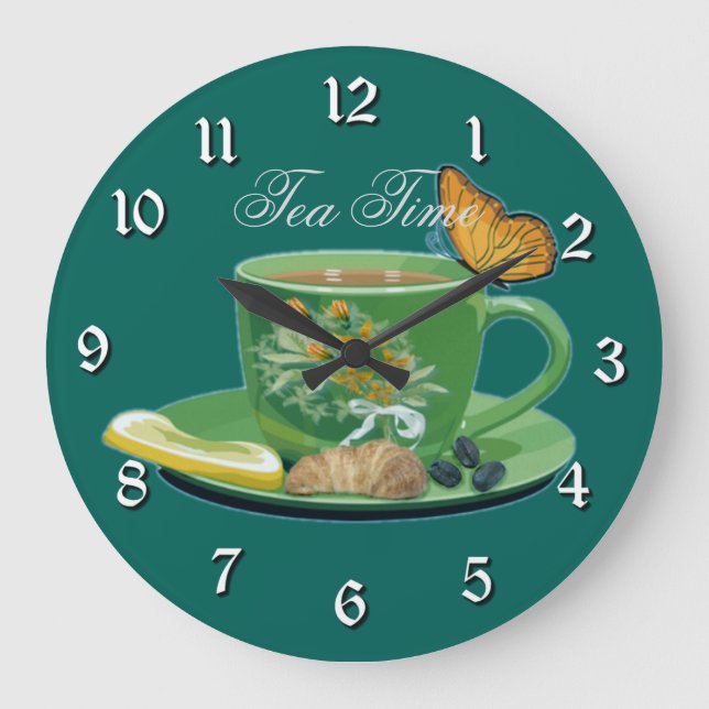 Tea Time Cup & Saucer Horloge murale (Recto)