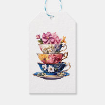 Tea Time in Bloom Bridal Shower Gift Tags
