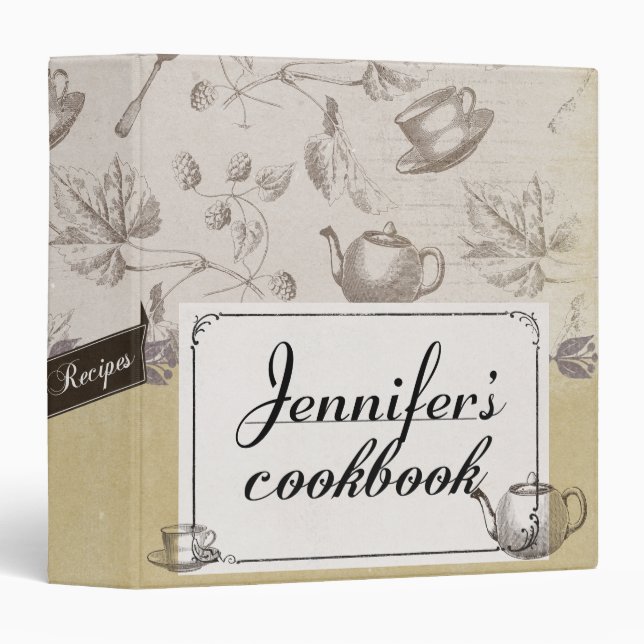 Tea Time Recipe Binder (Front/Spine)