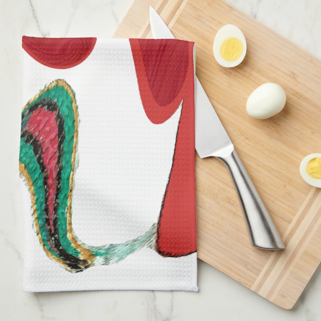 Tea Time Red Tea.png Kitchen Towel (Quarter Fold)