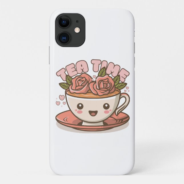 Tea Time Rose Tea Kawaii Case-Mate iPhone Case (Back)